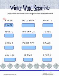 I have covered words with all the short vowel sounds. Winter Word Scramble Worksheet Education Com