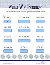 When you have finished entering words, hit the create button to see a preview of your worksheet. Winter Word Scramble Worksheet Education Com