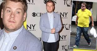 James Corden looks slim while posing for his Tony Awards nomination picture  for his role in the Broadway version of One Man, Two Guvnors