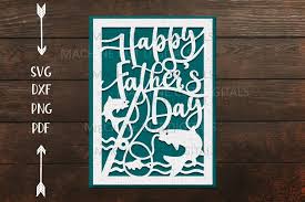 Download Happy Fathers Day Card For Paper Laser Cut Cricut Svg Dxf 618113 Templates Design Bundles
