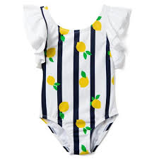 Just one you made by carter's. Girl White Striped Lemon Print Striped Lemon Swimsuit By Janie And Jack
