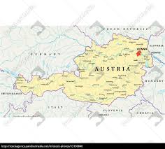 Hier sehen sie die lage von österreich unterkünften angezeigt nach preis, verfügbarkeit oder bewertung von anderen reisenden. Osterreich Politische Karte Lizenzfreies Foto 13190840 Bildagentur Panthermedia