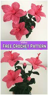 Crochet Amaryllis Flower Bouquet Crochet Free Pattern Video Crochet Flowers Free Pattern Crochet Flower Patterns Crochet Flower Tutorial