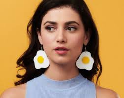 Fried egg earrings