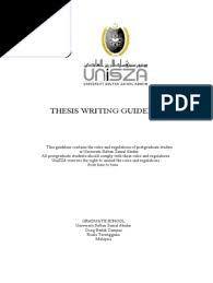 Program pengajian di universiti sultan zainal abidin unisza mempunyai 12 buah fakulti yang menawarkan program pengajian di peringkat diploma, sarjana muda, sarjana dan doktor falsafah. Unisza Thesis Writing Guidelines Thesis Litre