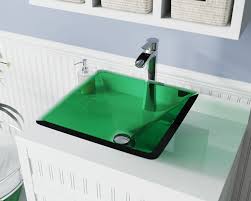 603 emerald colored glass vessel sink