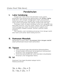 Maybe you would like to learn more about one of these? Persamaan Linear Bentuk Matriks