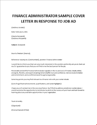 Maybe you would like to learn more about one of these? Finance Administrator Cover Letter