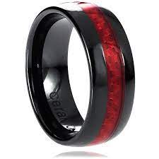 Vance Co Ceramic Red Carbon Fiber Inlay Band 33 Liked On Polyvore Featuring Men S Fashion Men Mens Wedding Rings Wedding Ring Bands Wedding Rings Simple
