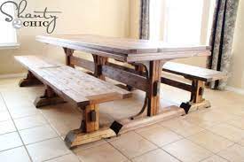 Very lovely, light wood open plan dining table peninsula sink. Triple Pedestal Farmhouse Table Ana White