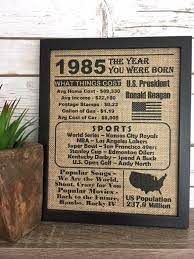 Framed Burlap Printed Year You Were Born Events Of The Year Etsy Diy Gifts For Him Birthday Gift For Him Birthday Gifts For Husband