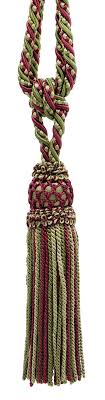 TBE8 Ellora Collection Vorhang mit Quaste, 20 cm Quaste, 90 cm Spreizung,  10 mm Kordel, Farbe: EL10