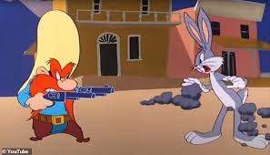 Seeing bugs, sam starts firing his gun at him, but bugs manages to escape into an abandoned foreign legion post. New Looney Toons Will Strip Elmer Fudd And Yosemite Sam Of Their Rifles In Response To Gun Violence Daily Mail Online