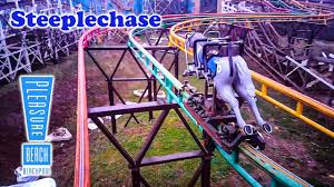 The ride has three trains (only two trains can be operated at any given time) consisting of seven cars each. Steeplechase Roller Coaster On Ride Hd Pov Blackpool Pleasure Beach Youtube