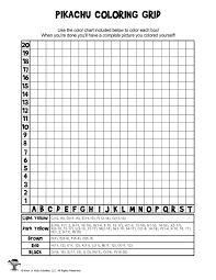 Black And White Picture With Color Grid Pokemon Coloring Grids Pikachu Woo Jr Kids Activities Pokemon Coloring Activities For Kids Pokemon