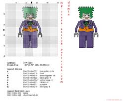 Free lego cross stitch patterns. Lego Superheroes Joker Free Cross Stitch Pattern Free Cross Stitch Patterns Simple Unique Alphabets Baby
