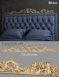A1200 Bed Decor Cnc Model Com 3d Model For Cnc Router 3d Furniture Bed Headboard Design Bedroom Bed Design Curtain Designs For Bedroom