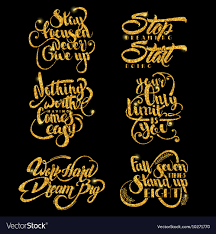 Set Of Golden Quotes Royalty Free Vector Image