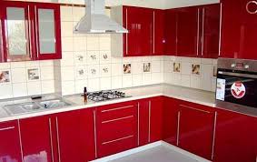 red kitchen cabinets
