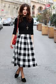 Black And White Gingham Midi Skirt Black White Gingham Skirt Ideias Fashion Roupas Chique Estilo Saia Longa
