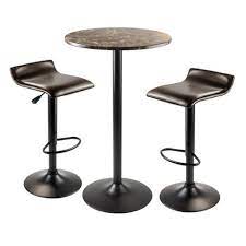 99 list list price $239.99 $ 239. Cora Round Bar Height Dining Set With 2 Swivel Stools Wood Black Winsome Target