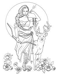 Deviantart more like jasmine by in 108439 art nouveau coloring pages Artemis And Deer Coloring Page By Carribu On Deviantart Coloring Home