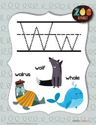 Letter W Animals Printable Poster Primarylearning Org Classroom Posters Classroom Posters Free Animal Writing