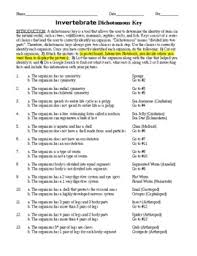 Dichotomous Key Worksheet On Animals Teachers Pay Teachers