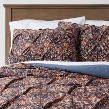 Black, gray, pink, white, red, blue, green, beige, khaki, coffee, purple, orange, yellow. Pinched Pleat Comforter Set Threshold Target