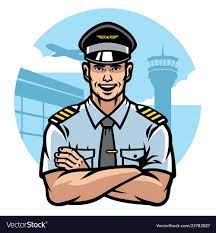 Pilot Smiling And Crossing The Arms Royalty Free Vector Illustration Story Airplane Pilot Cartoon Background