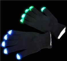 2 Pair Flashing Light Up Rave Party Gloves Finger Lights Glow Halloween Led New Ebay