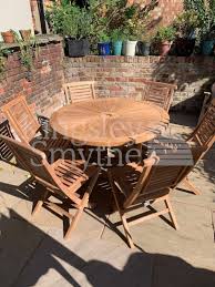 Teak outdoor dining tables : Teak 6 Seater Folding Table Set 6 Teak Chairs Best Buy