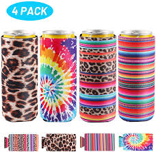 The skinny koozies are great, could be just a little bit. Outlet Store Silinice 4 Pack Slim Can Cooler Colourful Neoprene Slim Cooler Sleeve For 12oz Energy Drink Beer Cans Perfect Soft Slim Koozies For Camping Outdoor Beach Colorful For Sale 51 79 51 52