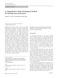 Maybe you would like to learn more about one of these? Pdf A Comprehensive Blank Development Method For Forming Sheet Metal Parts