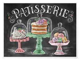 Lily Val Patisserie Anglais Impression Au Tableau Noir Tableau Noir Dans La Cuisine Gravures De Cuisine