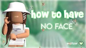 Mix & match this face with other items to create an avatar that is unique to. How To Have No Face In Roblox Wcllow Youtube