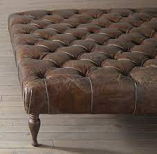 18.5'' h x 20'' w x 14'' d. Rh 39 S 53 Amp 34 Bennett Square Leather Ottoman Multipurpose Furniture Built With Leather Ottoman Coffee Table Leather Ottomans Living Room Leather Ottoman
