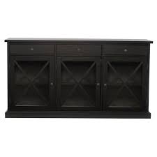 Home Decorators Collection Canonbury Ebony Wood Buffet Table With Glass Doors 55 30 In W X 34 In H Sk19239d In 2020 Black Buffet Dining Room Buffet Black Sideboard
