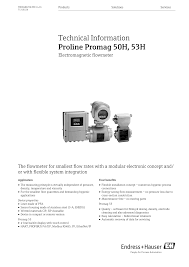 Proline promag 50w, 53w datasheet. Technische Information Proline Promag 50h 53h Manualzz