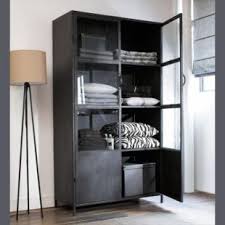Metal Industrial Display Case In Black W 100cm Maisons Du Monde Decoration Salle A Manger Accessoire Maison Armoire Vitrine