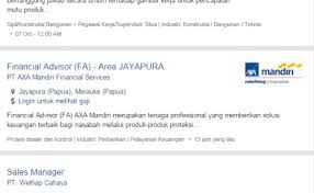 Lowongan kerja di manggarai barat ini mungkin salah satu dari sekian banyak jenis pekerjaan yang ada di kota manggarai barat. 1 30 Dari 56 Lowongan Di Pt Axa Mandiri Financial Services
