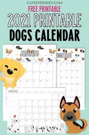 Download and print your favorite today! 2021 Free Printable Calendar With Dogs For A Happy Year Cute Freebies For You