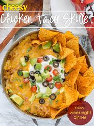 Mexican Chicken Taco Skillet Recipe Mexican Chicken Tacos Mexican Chicken Delicious Dinner Recipes