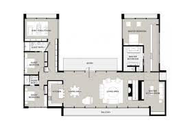 This pleasant home looks inward to an inviting flagstone courtyard with trees and plants. U Shaped House Plans With Courtyard Pool House Plans Container House Plans U Shaped House Plans