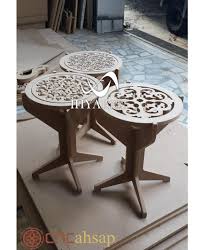 Dekoratif 3lu Yuvarlak Zigon Sehpa Decorative Triple Round Zigong Coffee Table Disenos De Unas Decoracion De Unas Centros De Mesa