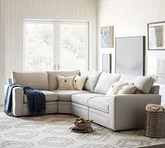 Pb Air Roll Arm Upholstered 7 Piece Reversible Sectional Pottery Barn Farm House Living Room Budget Friendly Living Room Living Room Decor