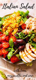 Italian Salad Recipe With Tuna Mozzarella And Charred Corn Italian Salad Recipes Italian Salad Italian Recipes