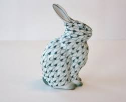 Ceramic rabbit figurine organizer tray decorative pottery. Vintage Bunny Rabbit Figurine Hand Painted By Marjoriesmemories 28 00 Ceramic Bunny Rabbit Figurine Vintage Bunny