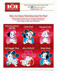 Disney S 101 Dalmatians Diamond Edition On Digital Hd Blu Ray Combo Pack Valentines Printable Disney 101 Dalmatians 101 Dalmatians Dalmatian