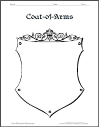 One way is to create a coat of arms! Coat Of Arms Template Worksheet 3 Conference Theme Medieval Coat Of Arms Medieval Arms